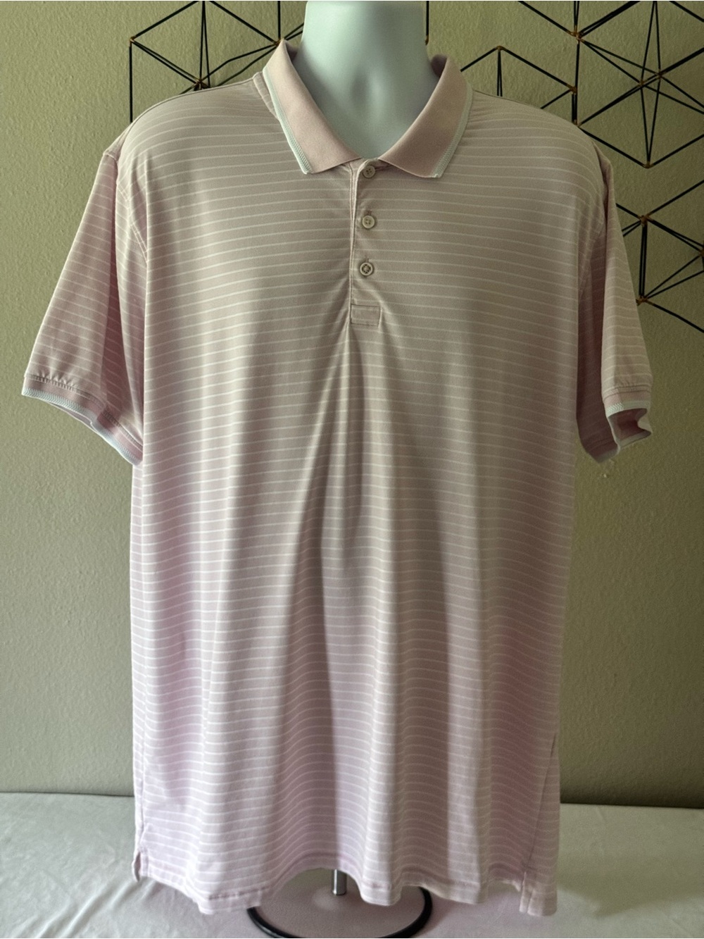 G/FORE Knit Polo Golf Shirt - Light Pink Striped 

Men’s XXL